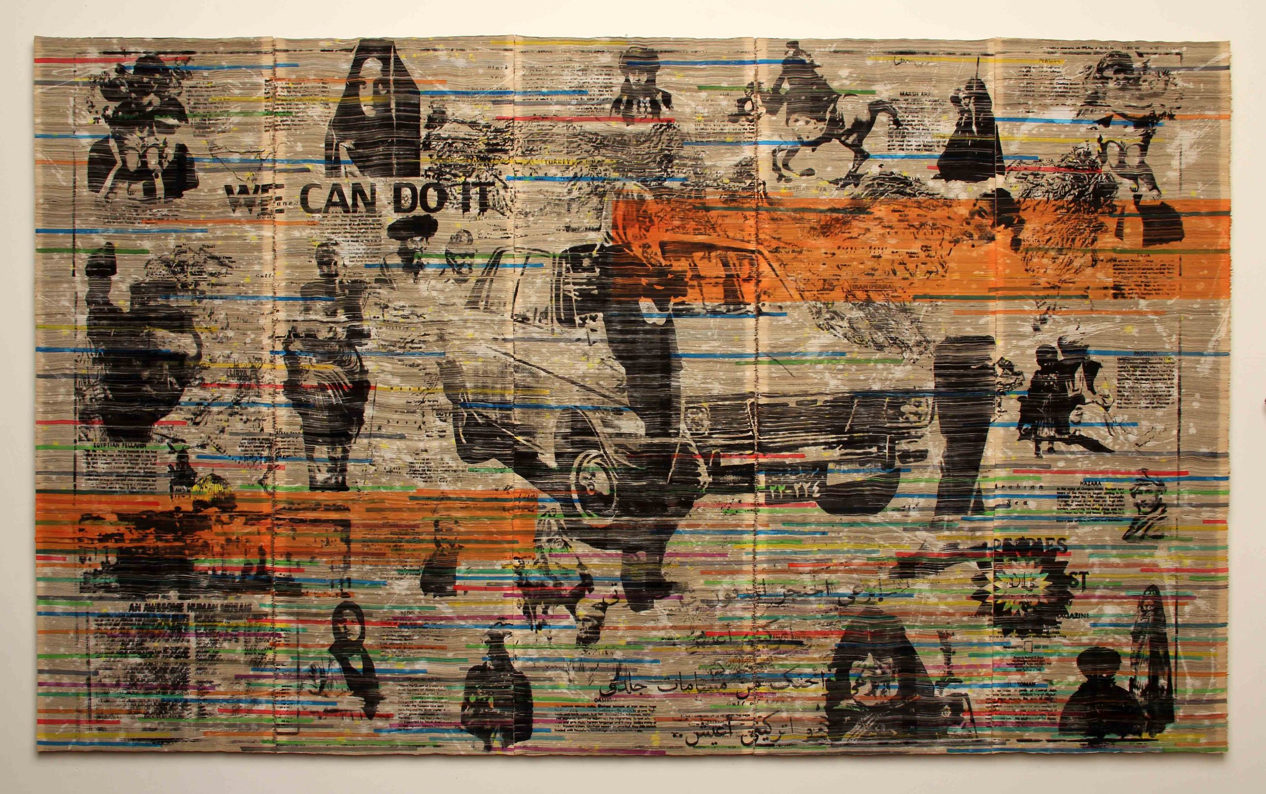 01 Farshid Davoodi 175.105 Cm Oil on Compacted Newspapers 2020 scaled - I’m Tired of dying - I’m Tired of dying