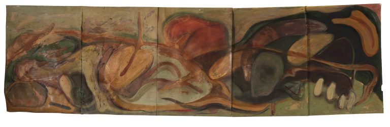 01 Negin Sadaf Untitled 34.114 Cm Acrylic and Oilcolor on Paper 2023 768x251 - Home - Home