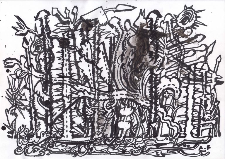 05 Amir Farhad 30.40 Cm Marker on Paper 2019 768x544 - Group Exhibition | Ten Days Like Flower | Amir Farhad - Group Exhibition | Ten Days Like Flower | Amir Farhad