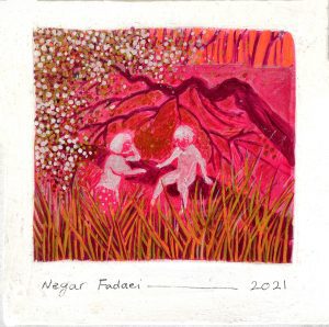 39 Negar Fadaei 15.15 cm Acrylic on Canvas 2021 300x298 - The Memory Remains | Negar Fadaei - The Memory Remains | Negar Fadaei