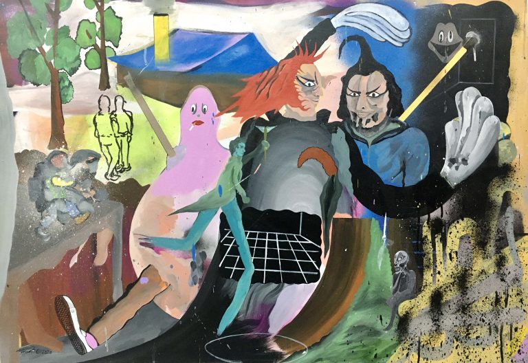 M.Smart 100.68 cm Acrylic and Spray Paint on Board 2020 768x528 - Group Exhibition | Long Live Life | M.Smart - Group Exhibition | Long Live Life | M.Smart