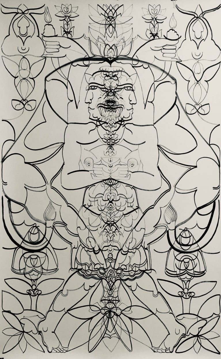 Reza Panahi 240.150 Cm Ink on Paperboard 2020 768x1249 - Group Exhibition | Long Live Life | Reza Panahi - Group Exhibition | Long Live Life | Reza Panahi