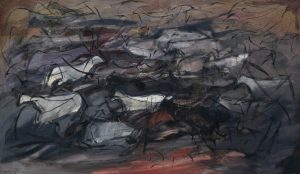 02 Moein Memarkashani Charcoal Oil On Canvas 70.120 Cm 2024 300x174 - Gallop in Stillness  | Moein Memar Kashani - Gallop in Stillness  | Moein Memar Kashani