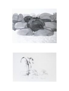 01 Rina Yoshizawa Up Moss Covered Rocks Down Willow Watercolor on paper 33.25 Cm 2025 227x300 - Peykar | Rina Yoshizawa - Peykar | Rina Yoshizawa