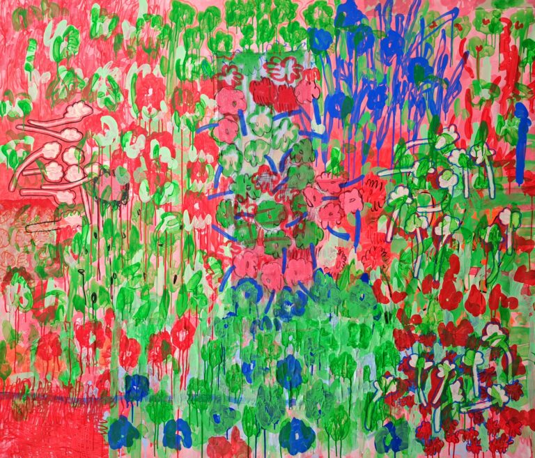 01 Mahshid Dehkordi Red Green Collage Number 5 Mixed Media on Canvas 168.188 Cm 2024 768x657 - Home - Home