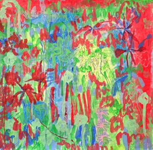 06 Mahshid Dehkordi Red Green Collage Number 7 Mixed Media on Cardboard 107.106 Cm 2024 300x295 - The Red-Green | Mahshid Dehkordi - The Red-Green | Mahshid Dehkordi