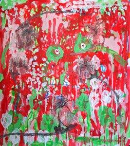 10 Mahshid Dehkordi Red Green Number 12 Mixed Media on Cardboard 69.62 Cm 2025 267x300 - The Red-Green | Mahshid Dehkordi - The Red-Green | Mahshid Dehkordi