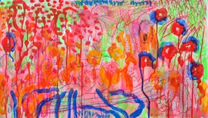 12 Mahshid Dehkordi Red Green Number 18 Mixed Media on Cardboard 35.60 Cm 2025 300x171 - The Red-Green | Mahshid Dehkordi - The Red-Green | Mahshid Dehkordi