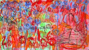 13 Mahshid Dehkordi Red Green Number 17 Mixed Media on Cardboard 34.60 Cm 2025 300x170 - The Red-Green | Mahshid Dehkordi - The Red-Green | Mahshid Dehkordi