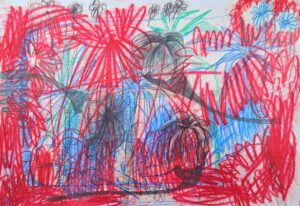 15 Mahshid Dehkordi Mahshid Dehkordi Red Drawing Number 6 Coloured pencil on Cardboard 17.24 Cm 2024 300x206 - The Red-Green | Mahshid Dehkordi - The Red-Green | Mahshid Dehkordi