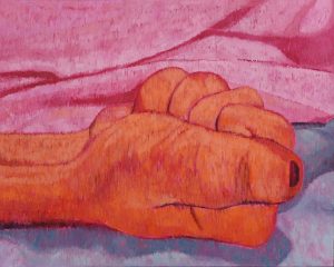 02 Mojgan Fazeli Before letting go Oil on Canvas 80.100 Cm 2026 300x240 - Anatomy of Rupture |  Mojgan Fazeli - Anatomy of Rupture |  Mojgan Fazeli